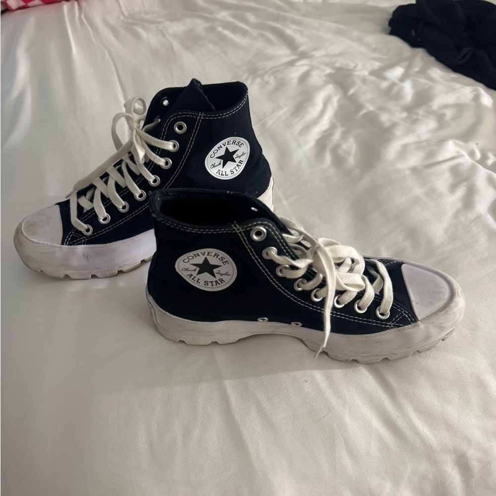 Converse Black Platform High-Top Sneakers